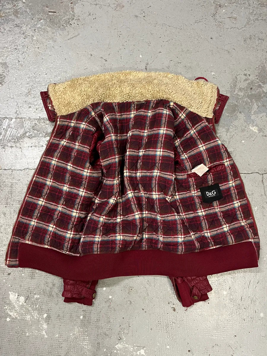 FW2008 Dolce & Gabbana Wine Burgundy Utility Cargo Puffer Jacket (M/L) JbPusqE 10