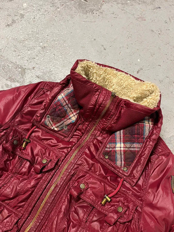 FW2008 Dolce & Gabbana Wine Burgundy Utility Cargo Puffer Jacket (M/L) JbPusqE 4