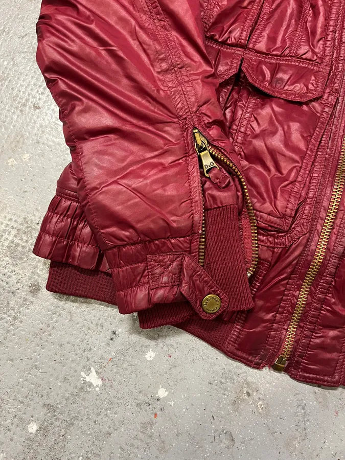 FW2008 Dolce & Gabbana Wine Burgundy Utility Cargo Puffer Jacket (M/L) JbPusqE 6