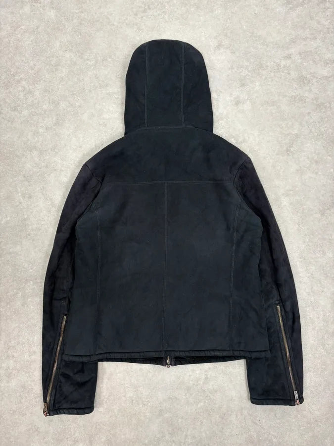 FW2008 Emporio Armani Navy Shearling Jacket MnqxUbH 5