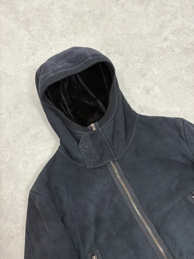 FW2008 Emporio Armani Navy Shearling Jacket MnqxUbH 4