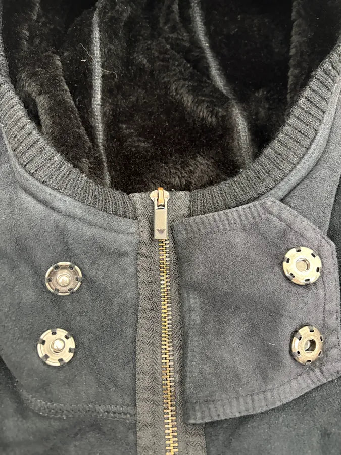 FW2008 Emporio Armani Navy Shearling Jacket MnqxUbH 8