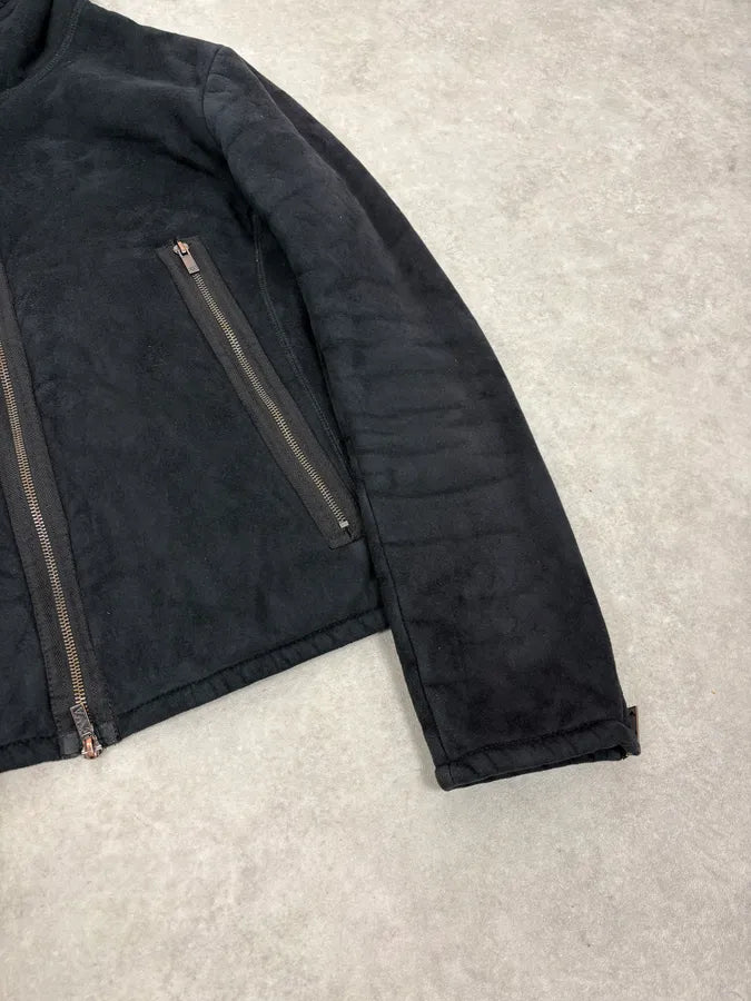 FW2008 Emporio Armani Navy Shearling Jacket MnqxUbH 7