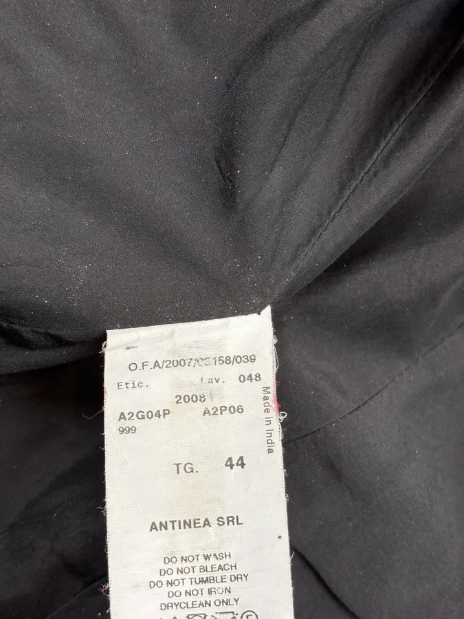 FW2008 Emporio Armani Black Wrinkled Leather Blazer Jacket fJJEaYT 9