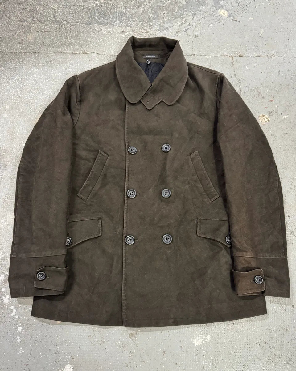 FW2008 Emporio Armani Brown Buttoned Cotton Jacket dwAiwRd 0