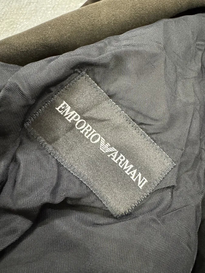 FW2008 Emporio Armani Brown Buttoned Cotton Jacket dwAiwRd 6