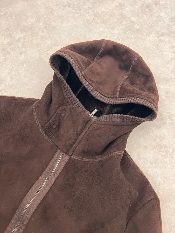 FW2008 Emporio Armani Faux Shearling Brown Hooded Jacket GmJAEPW 4