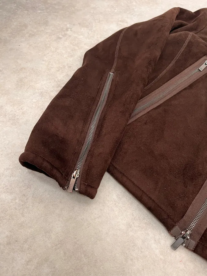 FW2008 Emporio Armani Faux Shearling Brown Hooded Jacket GmJAEPW 5