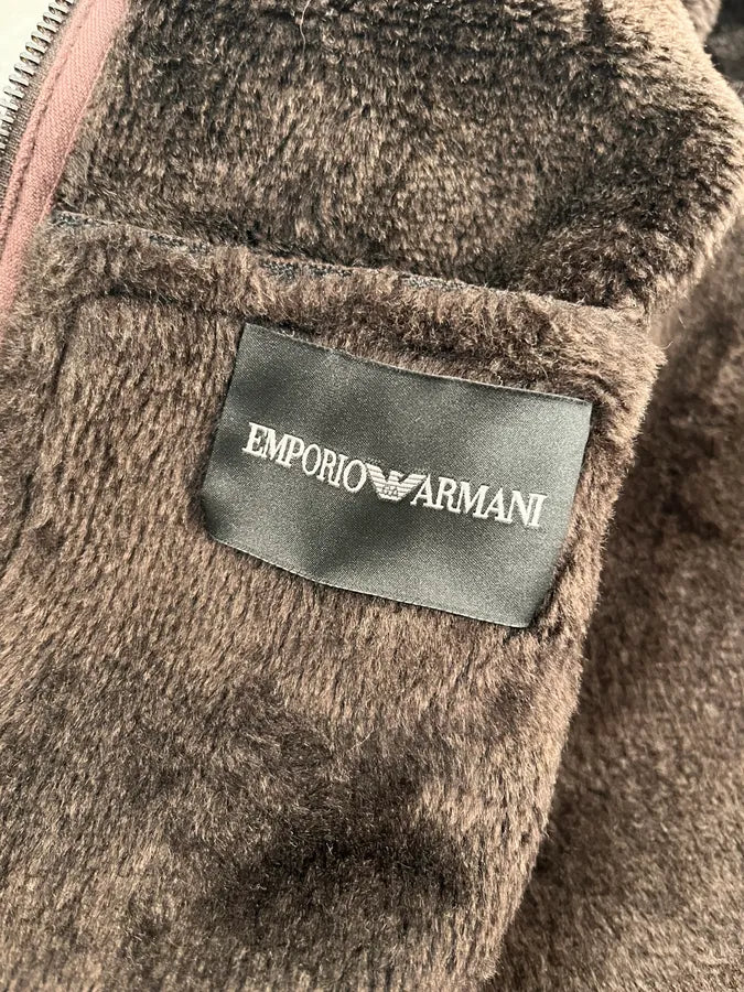 FW2008 Emporio Armani Faux Shearling Brown Hooded Jacket GmJAEPW 8