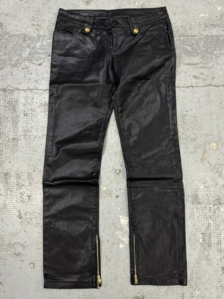 FW2008 Gucci Black Elegant 2 Zips Pants HOljCLY 0
