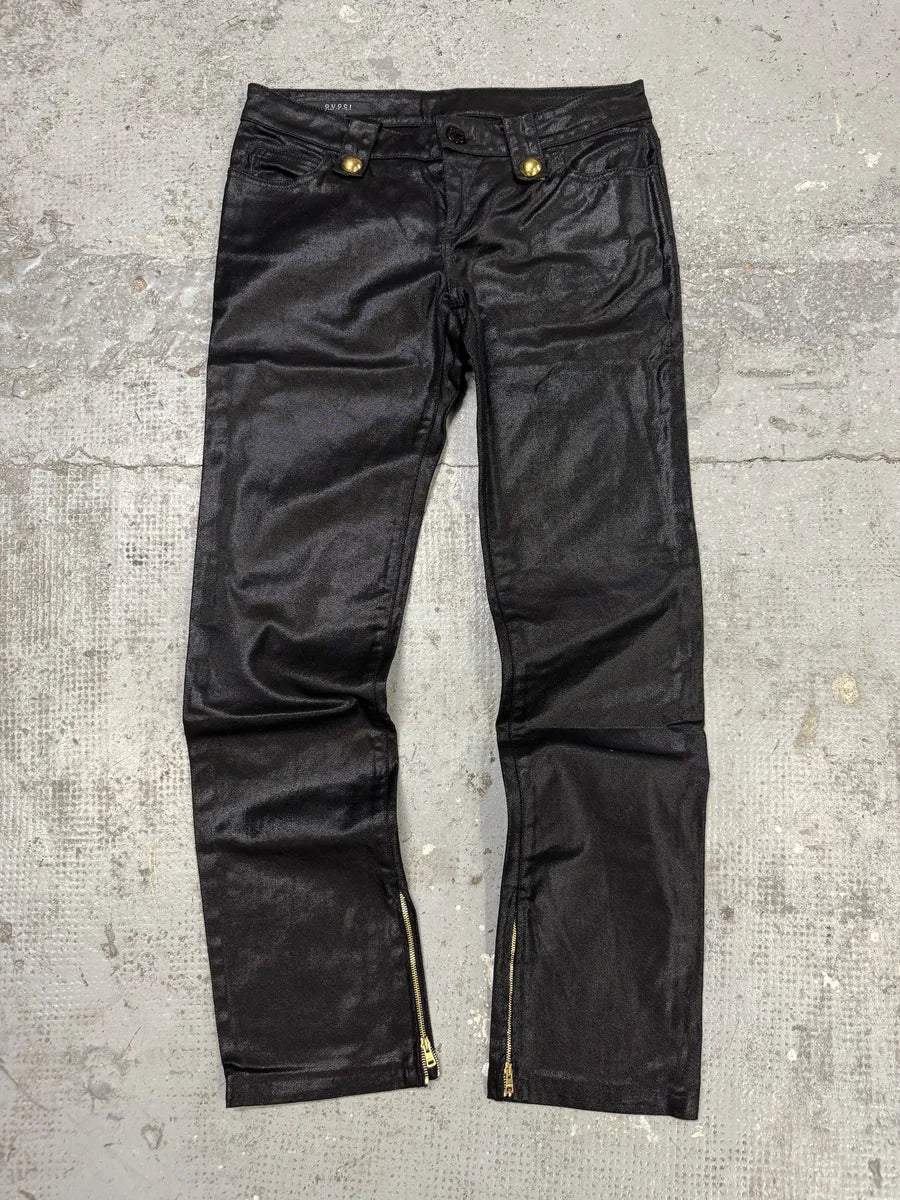 FW2008 Gucci Black Elegant 2 Zips Pants HOljCLY 3