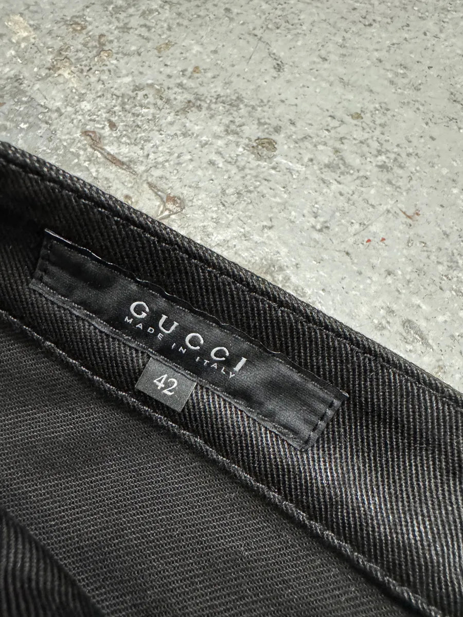 FW2008 Gucci Black Elegant 2 Zips Pants HOljCLY 7