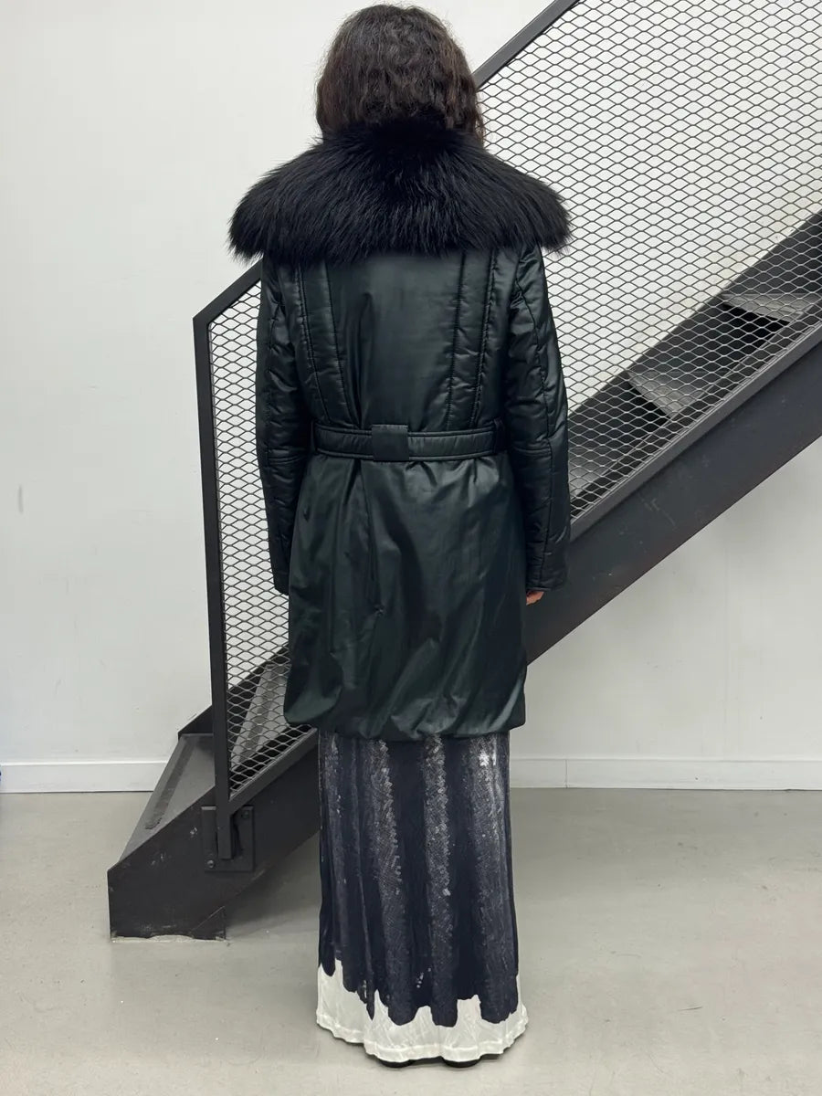 FW2008 Gucci Black Nylon Quilted Puffer Long Coat by Frida Giannini sExbRve 2