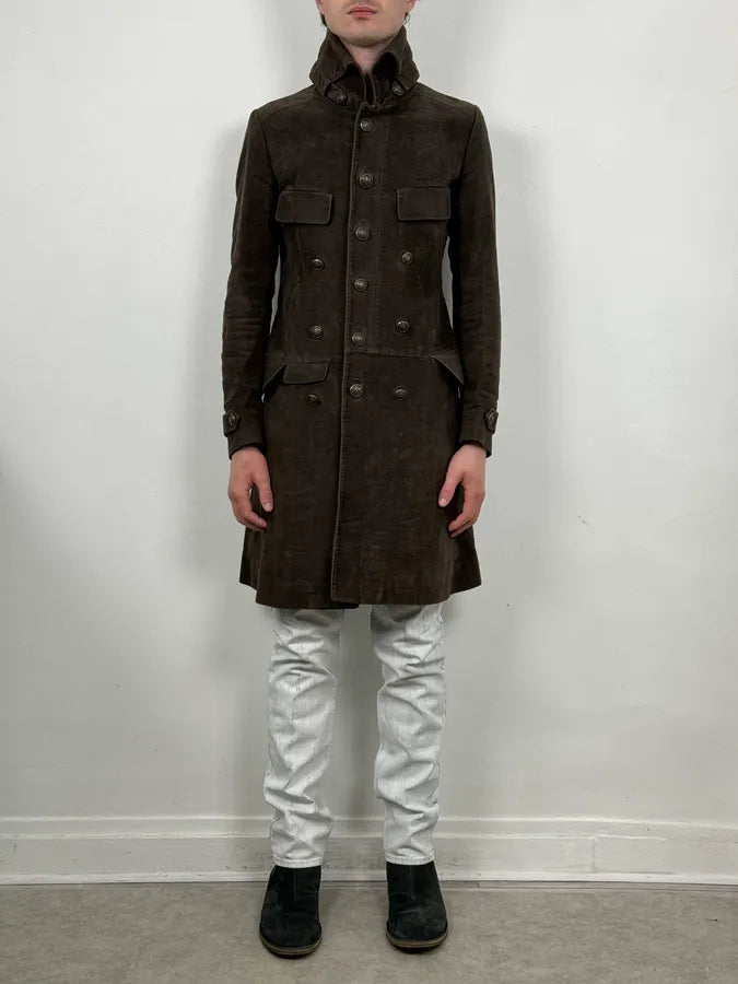 FW2008 Gucci Brown Wool Double-Breasted Coat by Frida Giannini YIpQjjP 2