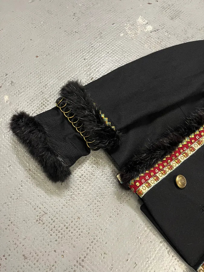 FW2008 Gucci Black Wool Officer Embroidered Jacket by Frida Giannini pVzmYBO 6