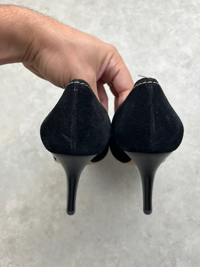 FW2008 Gucci Gold Medal Black Suede Heels by Frida Giannini COKuPTT 5