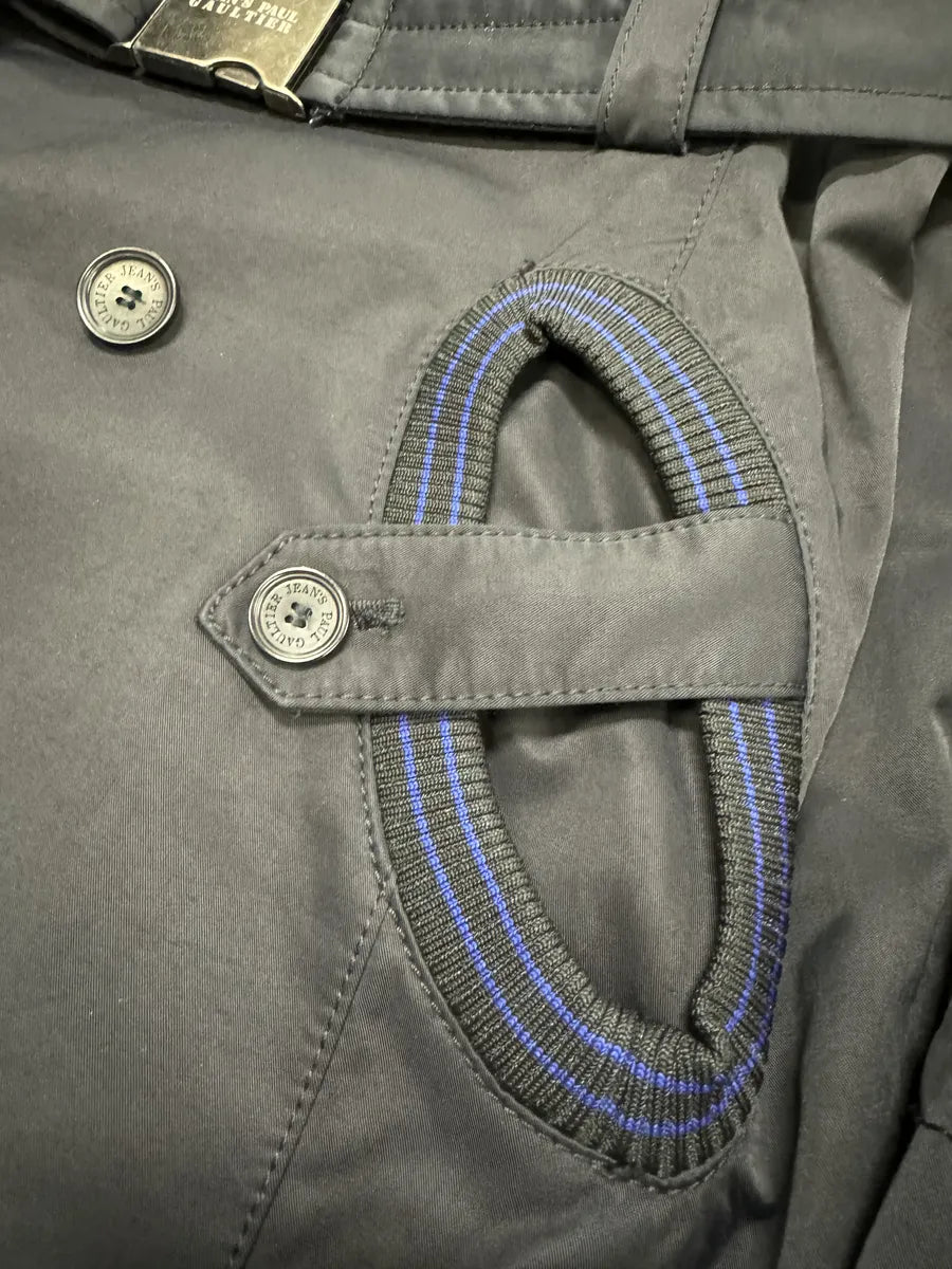 FW2008 Jean Paul Gaultier Navy Nylon Trench Coat IiLbzqR 8