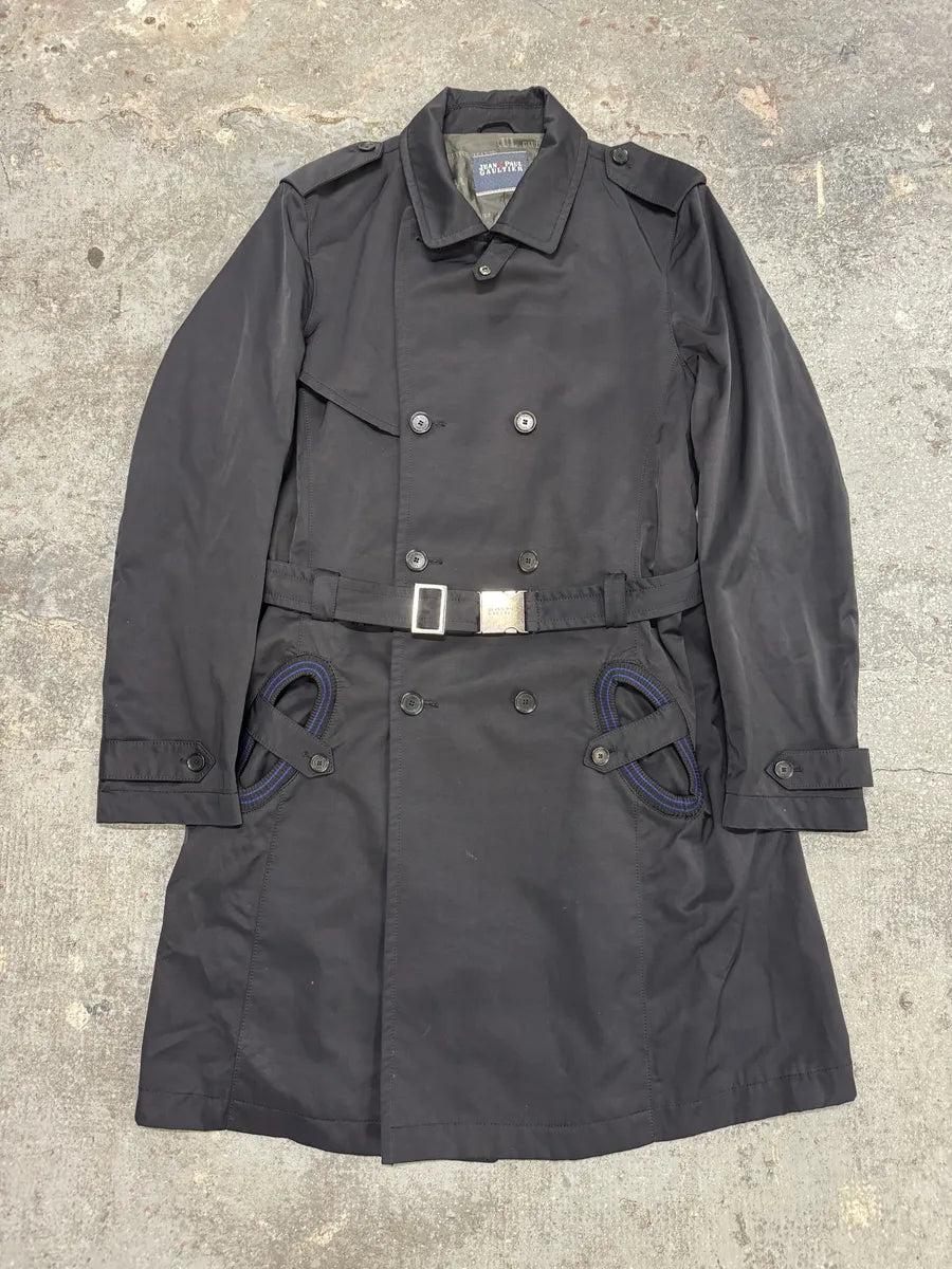 FW2008 Jean Paul Gaultier Navy Nylon Trench Coat IiLbzqR 2