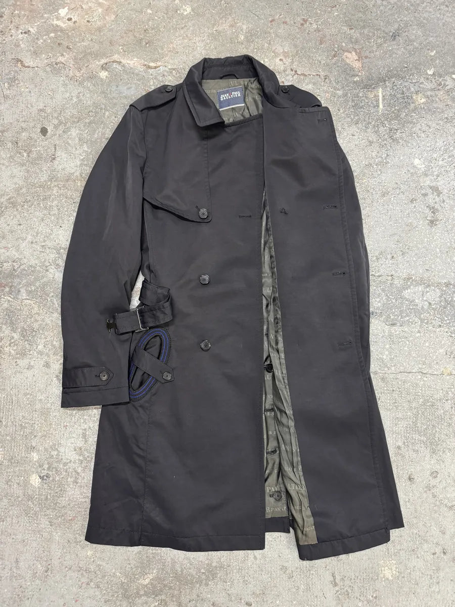 FW2008 Jean Paul Gaultier Navy Nylon Trench Coat IiLbzqR 4