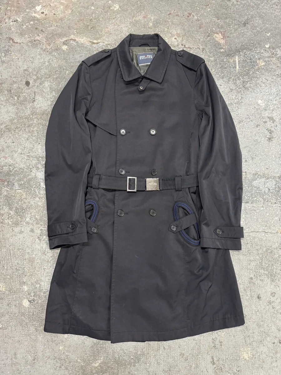 FW2008 Jean Paul Gaultier Navy Nylon Trench Coat IiLbzqR 5