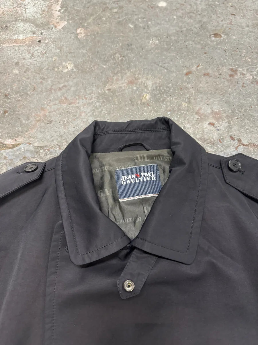 FW2008 Jean Paul Gaultier Navy Nylon Trench Coat IiLbzqR 9