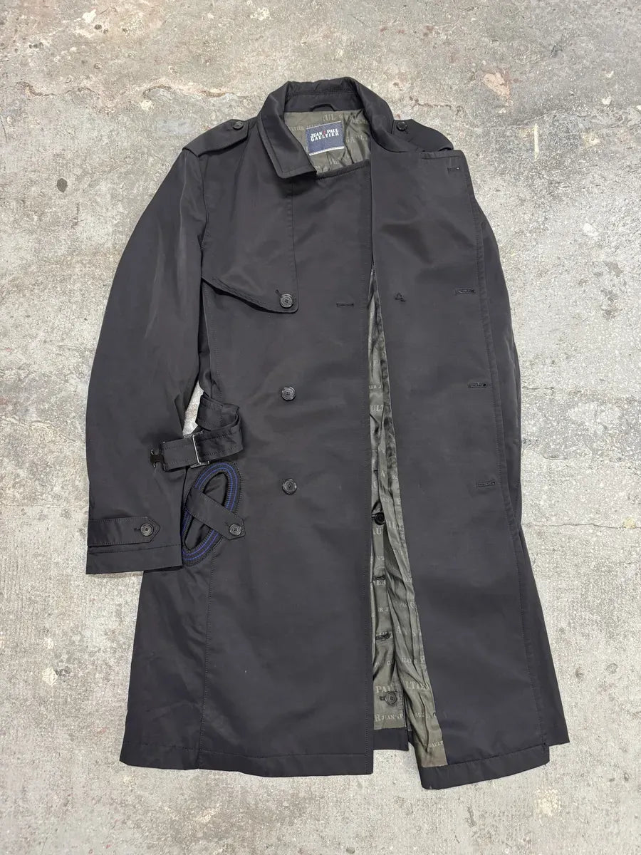 FW2008 Jean Paul Gaultier Navy Nylon Trench Coat IiLbzqR 4