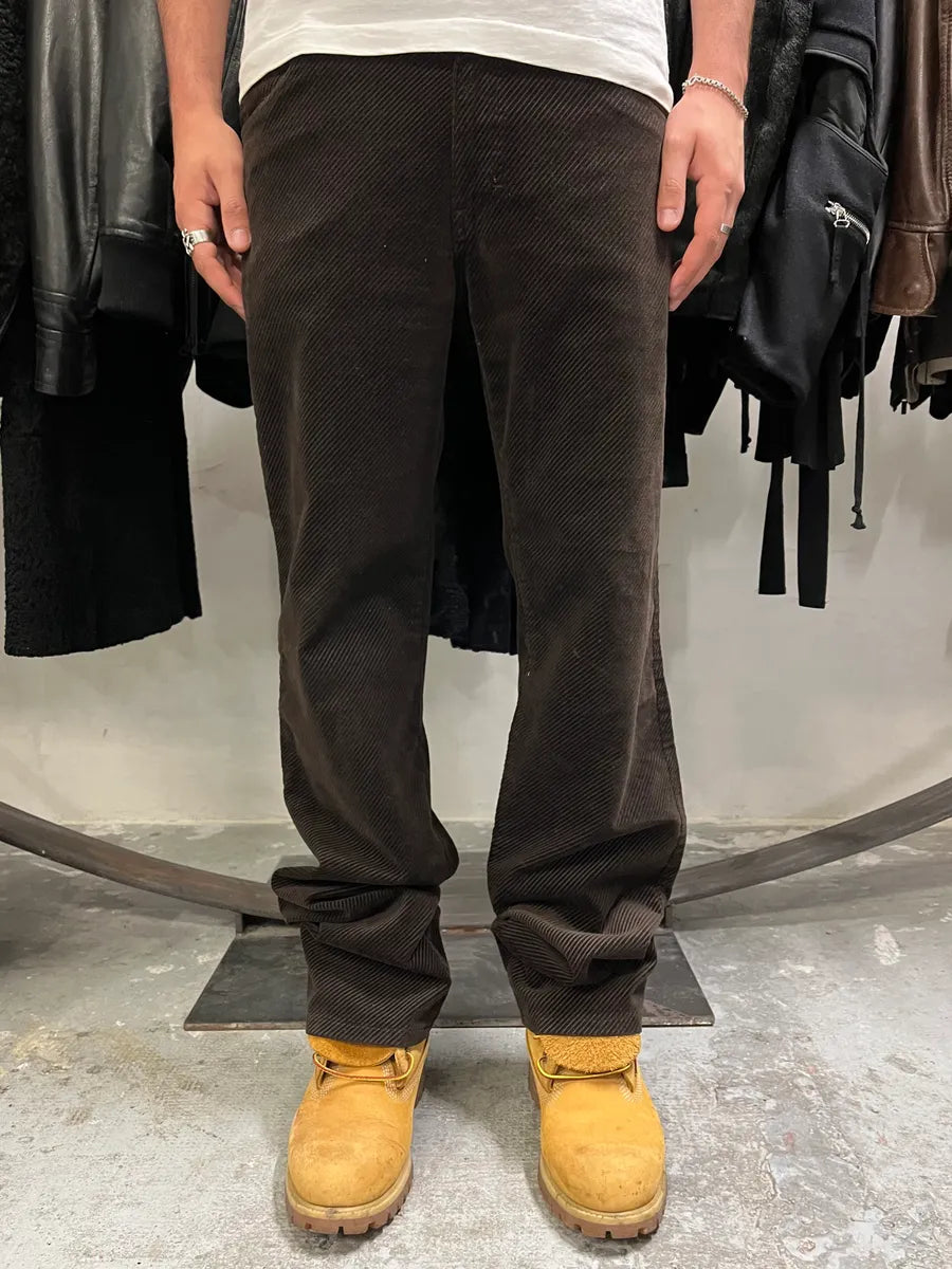 FW2008 Karl Lagerfeld Velvet Brown Pants (M) iXIhTFP 0