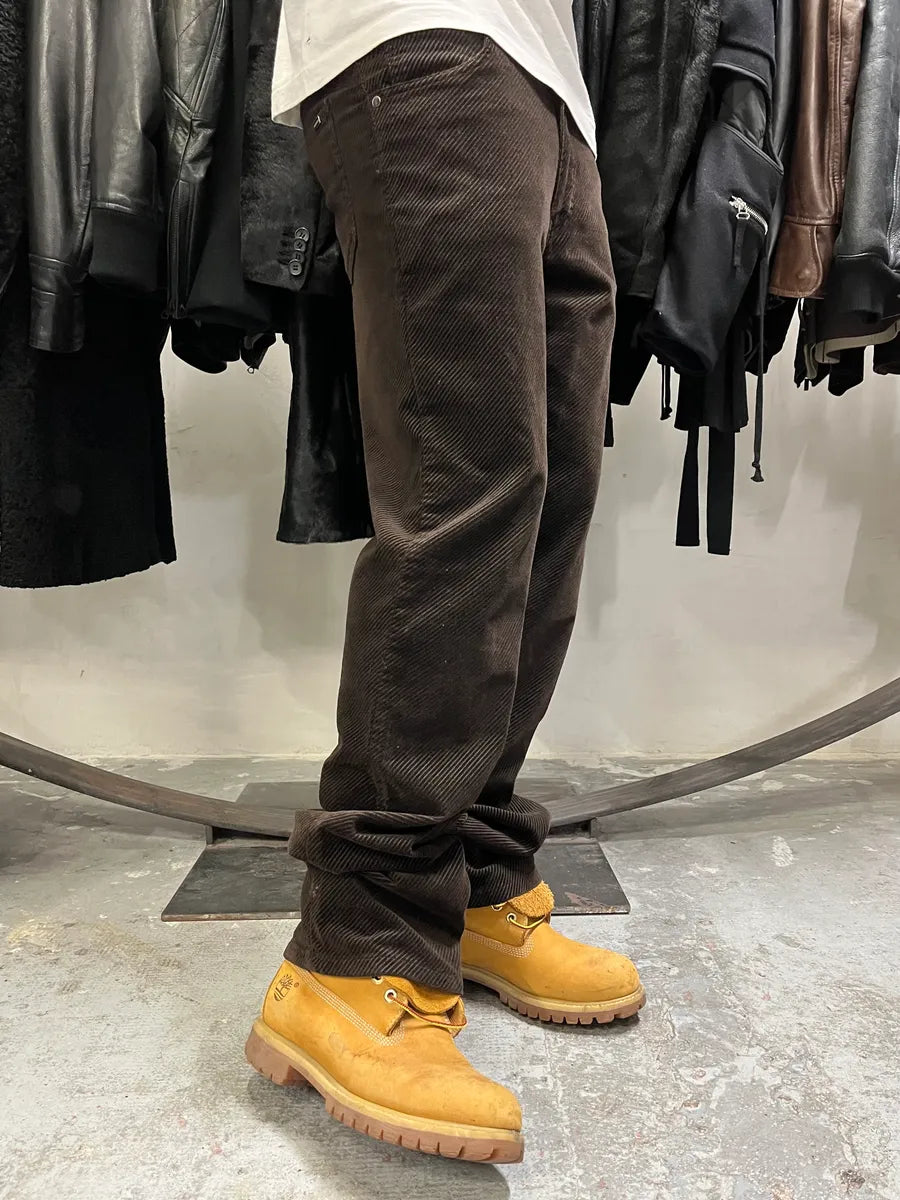 FW2008 Karl Lagerfeld Velvet Brown Pants (M) iXIhTFP 1
