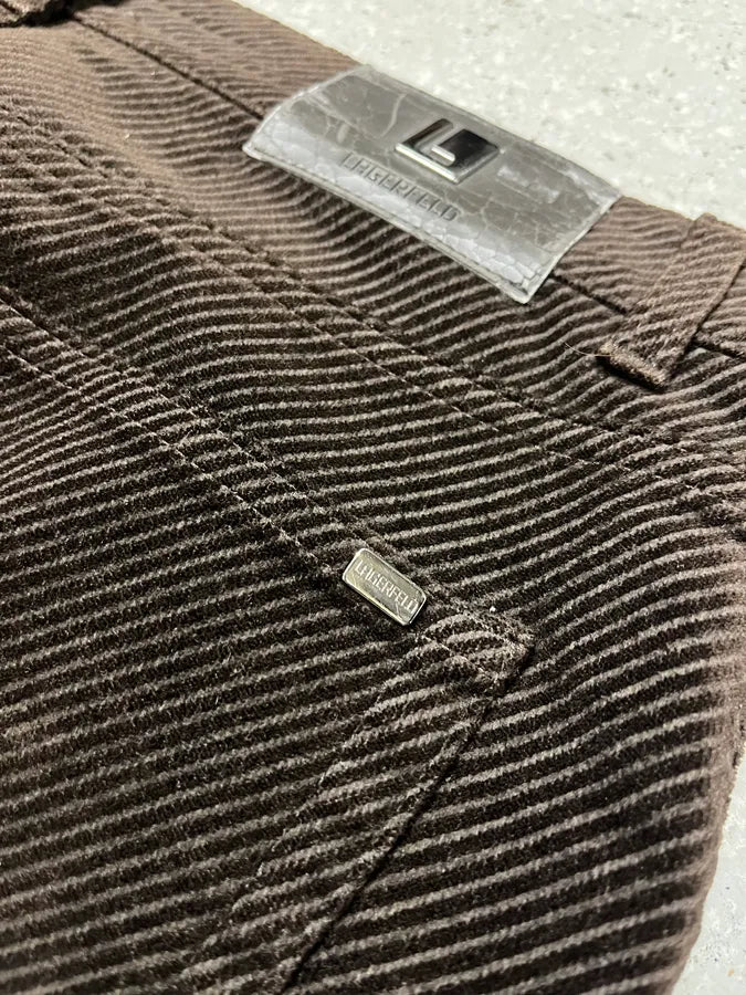 FW2008 Karl Lagerfeld Velvet Brown Pants (M) iXIhTFP 10