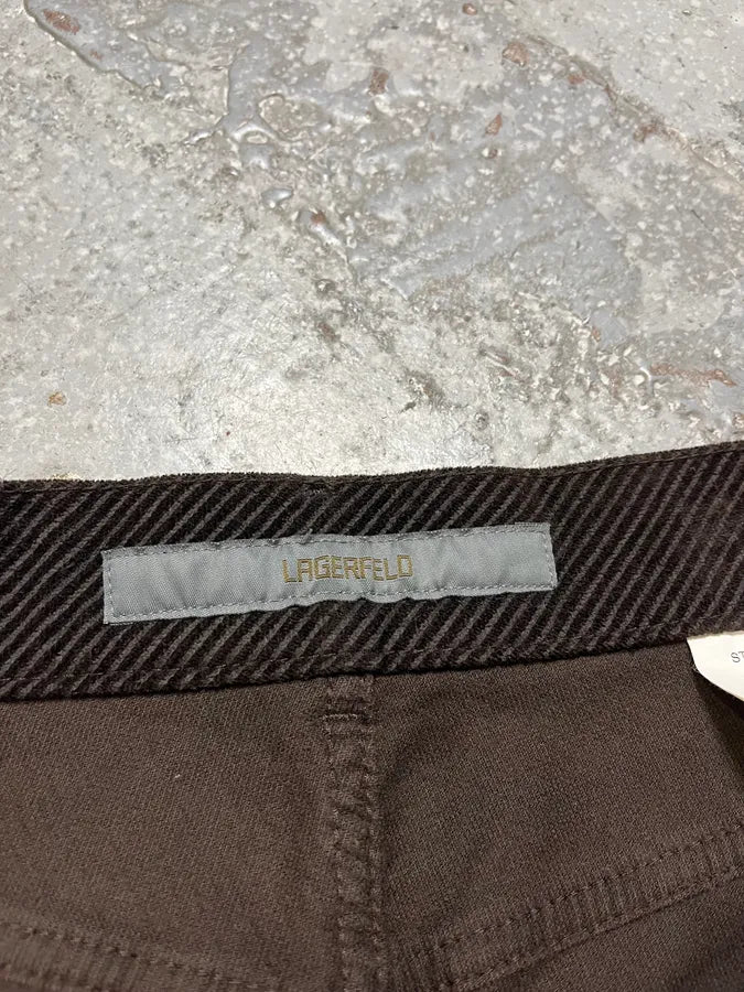 FW2008 Karl Lagerfeld Velvet Brown Pants (M) iXIhTFP 11