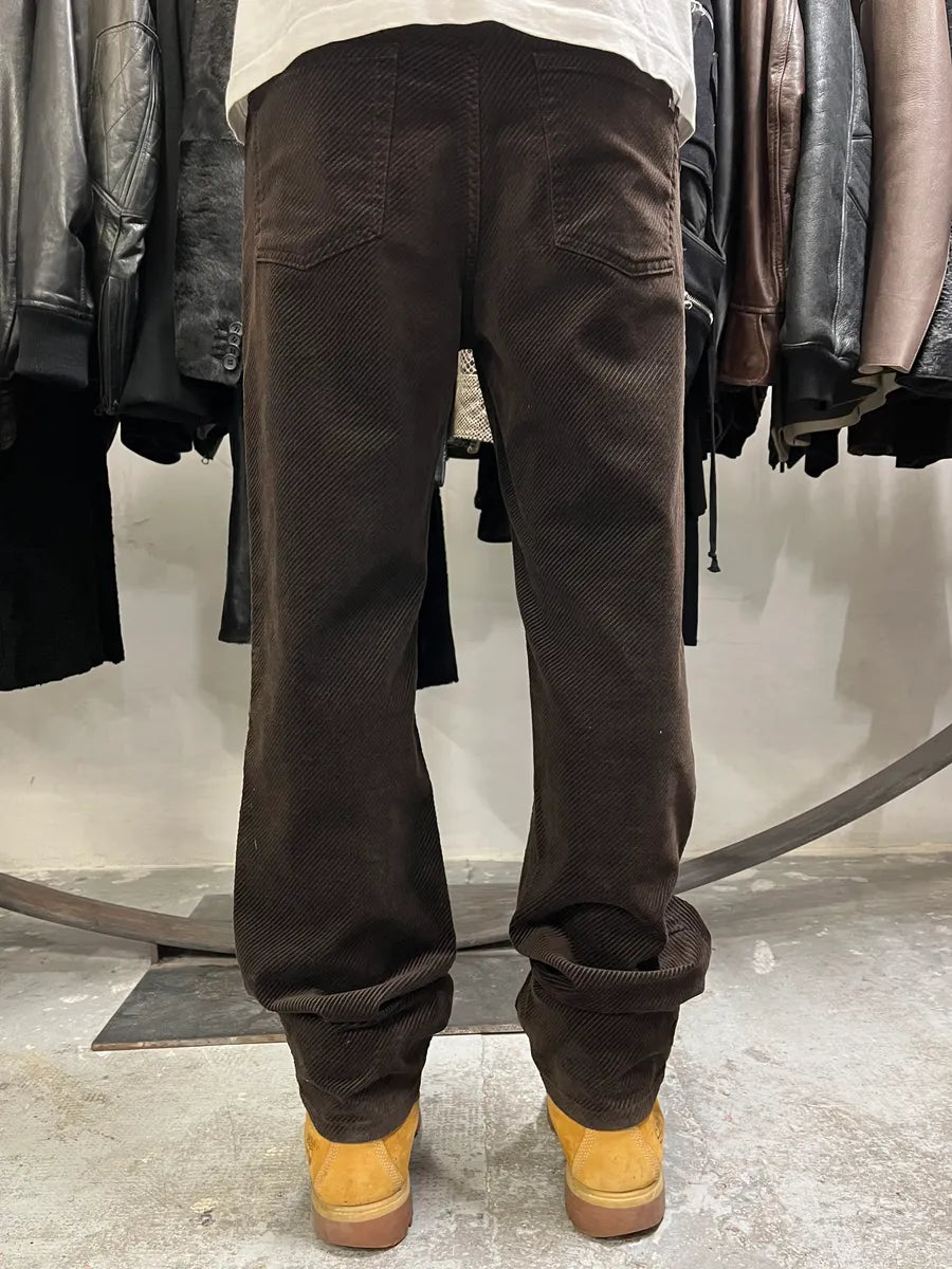 FW2008 Karl Lagerfeld Velvet Brown Pants (M) iXIhTFP 2