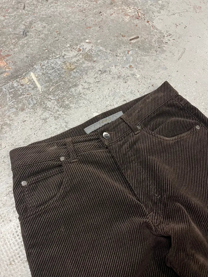 FW2008 Karl Lagerfeld Velvet Brown Pants (M) iXIhTFP 5