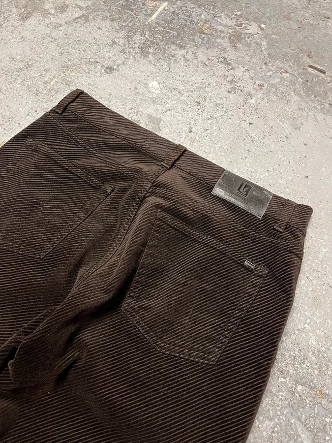 FW2008 Karl Lagerfeld Velvet Brown Pants (M) iXIhTFP 8