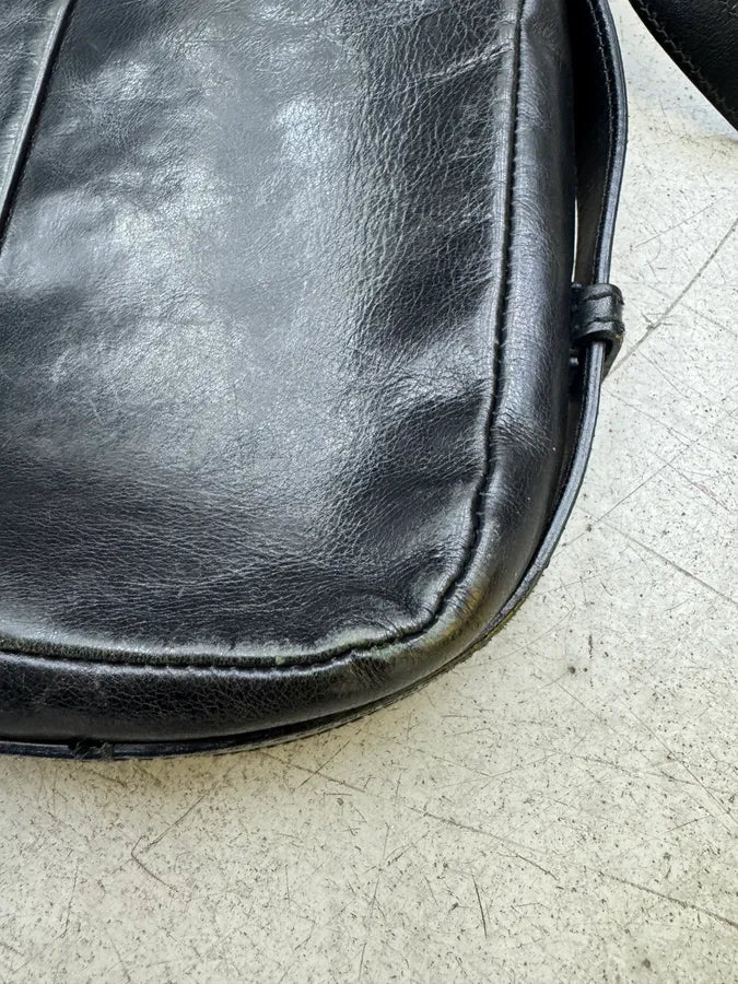 FW2008 Yves Saint Laurent Mombasa Organic Horn Handle Black Leather Shoulder Bag pDuTMnF 7