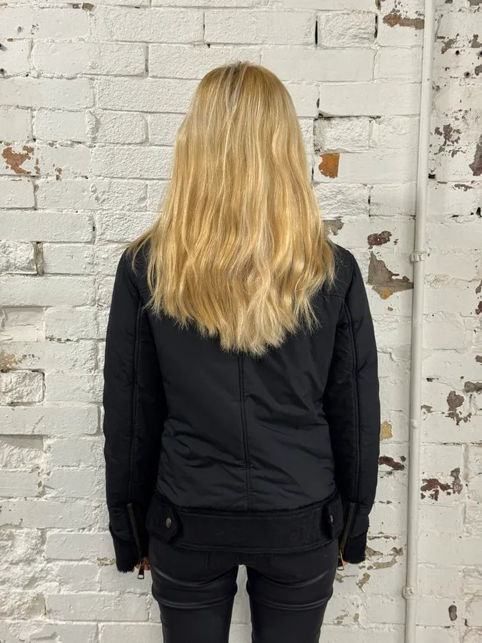 FW2009 Dolce & Gabbana Hybrid Nylon Shearling Grey Jacket YszYtUH 2