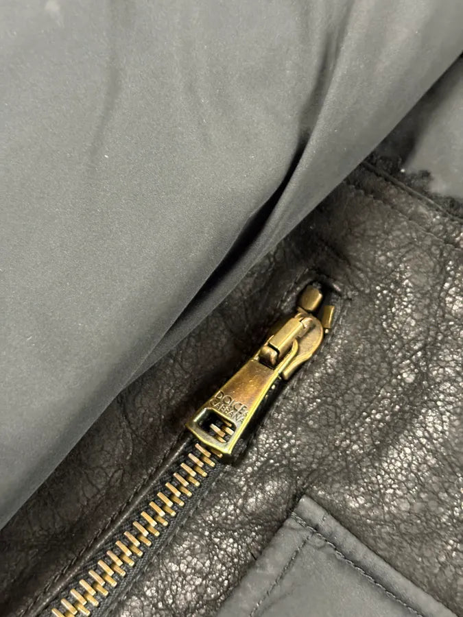 FW2009 Dolce & Gabbana Hybrid Nylon Shearling Grey Jacket YszYtUH 7