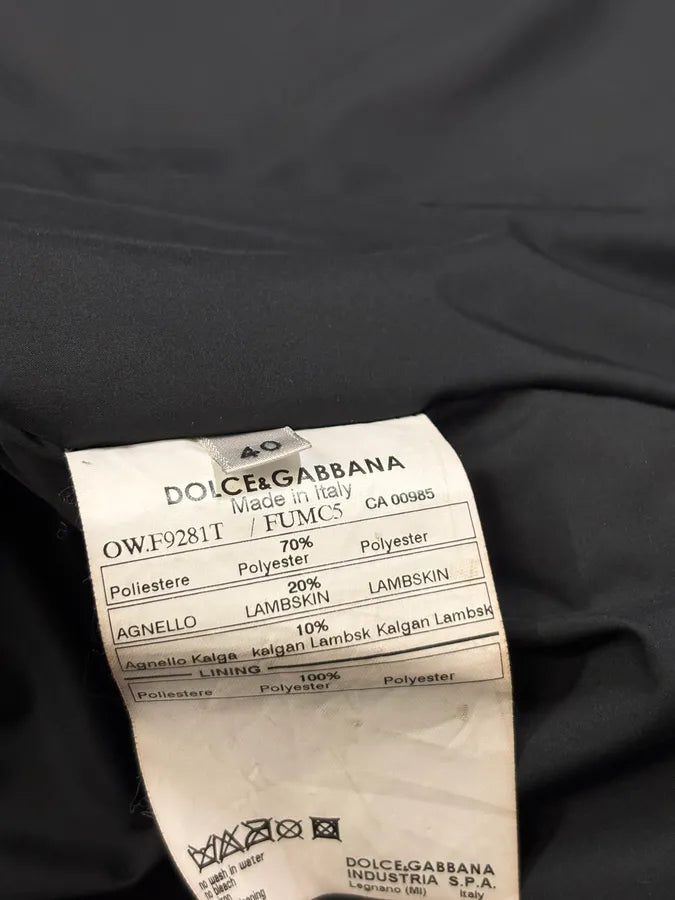 FW2009 Dolce & Gabbana Hybrid Nylon Shearling Grey Jacket YszYtUH 9