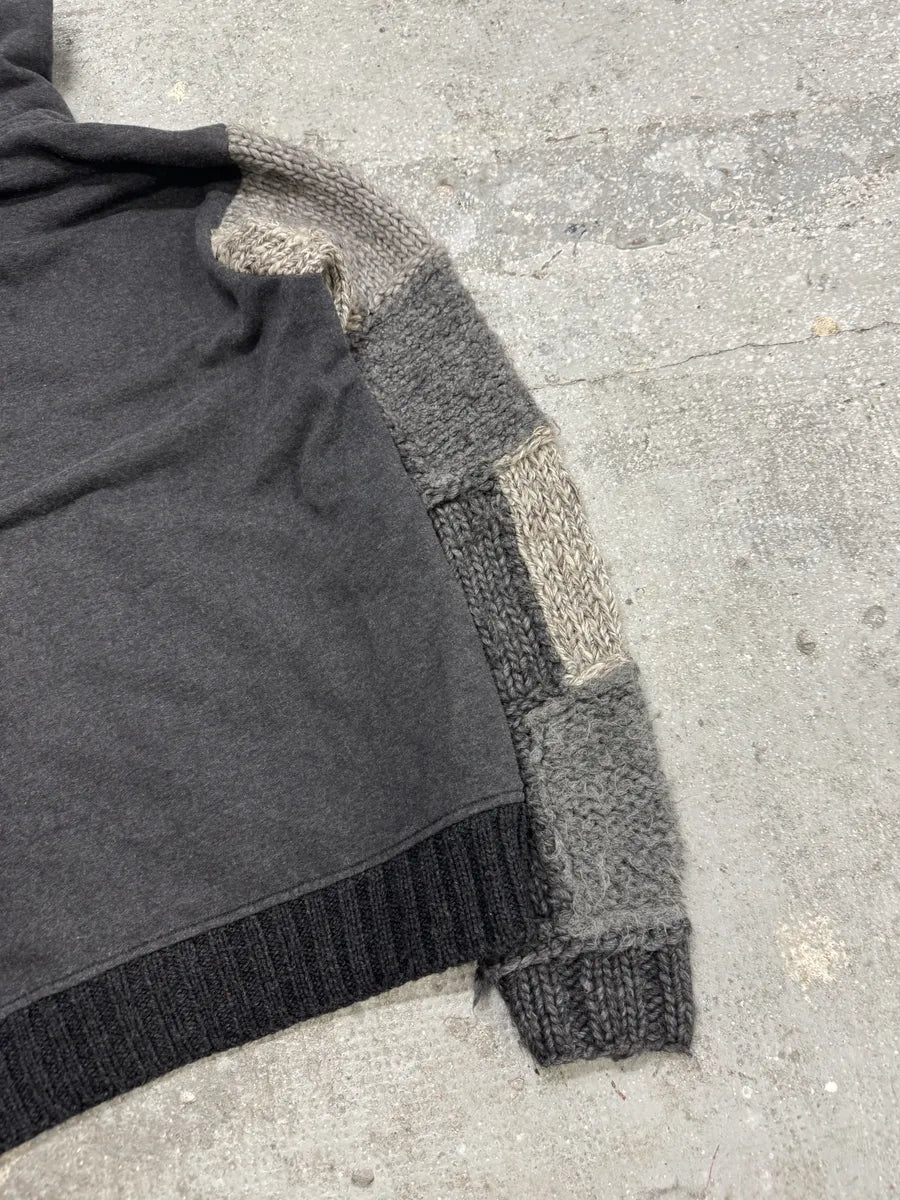 FW2009 Dolce & Gabbana Hybrid Patchwork Wool Effect Grey Zip-up Sweater DWbrWlW 4