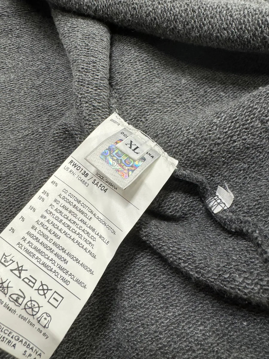 FW2009 Dolce & Gabbana Hybrid Patchwork Wool Effect Grey Zip-up Sweater DWbrWlW 9