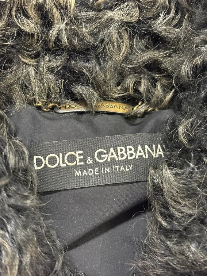 FW2009 Dolce & Gabbana Hybrid Nylon Shearling Black Jacket rwbvjJV 8