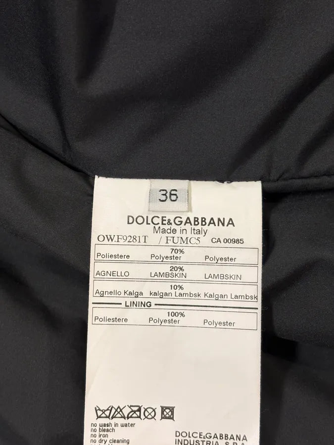 FW2009 Dolce & Gabbana Hybrid Nylon Shearling Black Jacket rwbvjJV 9