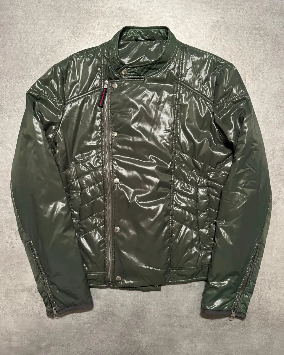 FW2009 Gucci Green Asymmetrical Avant-Garde Jacket YdmkBew 0