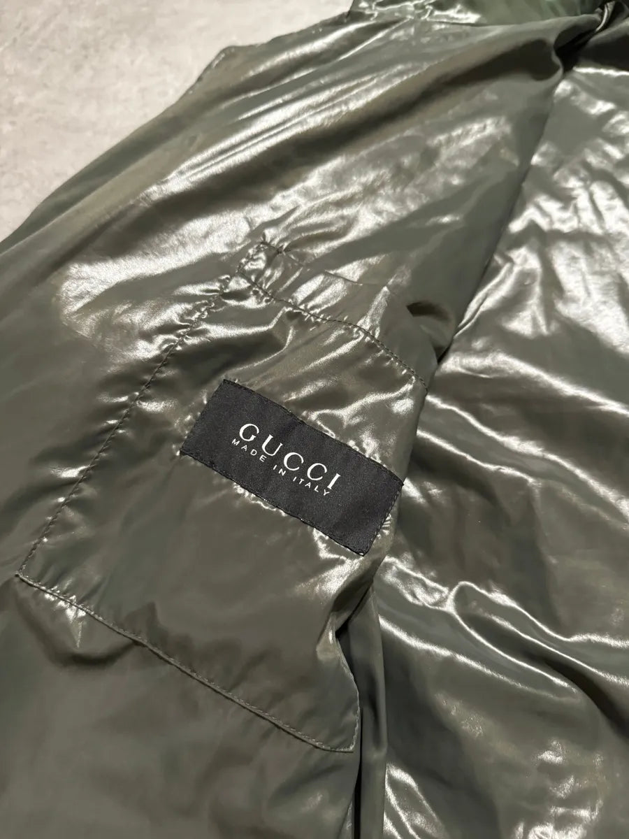 FW2009 Gucci Green Asymmetrical Avant-Garde Jacket YdmkBew 3