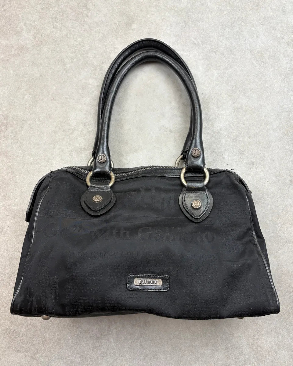 FW2009 John Galliano Black Newspaper Magazine Handle Bag UJVAlzv 0