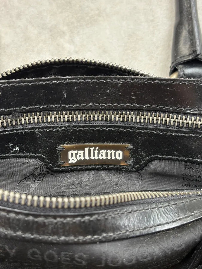 FW2009 John Galliano Black Newspaper Magazine Handle Bag UJVAlzv 9