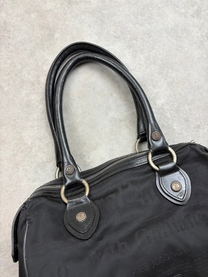 FW2009 John Galliano Black Newspaper Magazine Handle Bag UJVAlzv 4