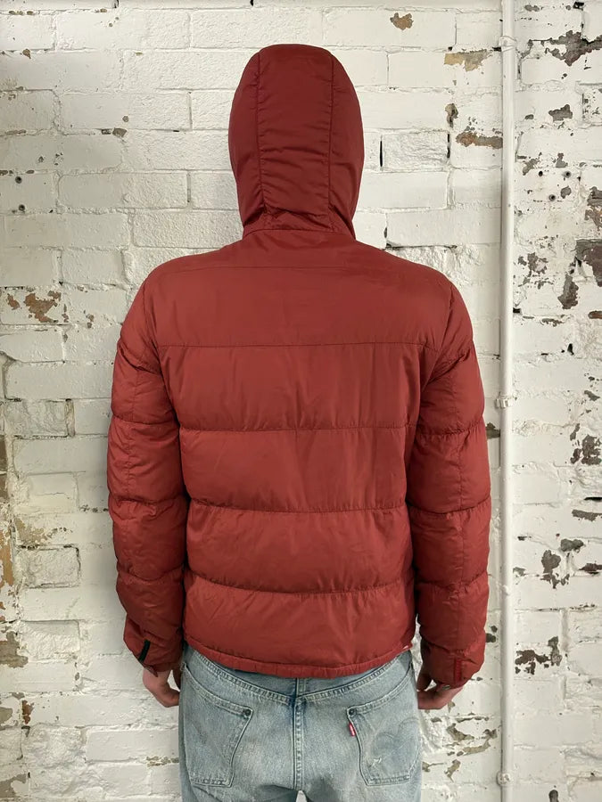 FW2009 Prada Red Nylon Quilted Puffer Jacket  VfmlYth 2