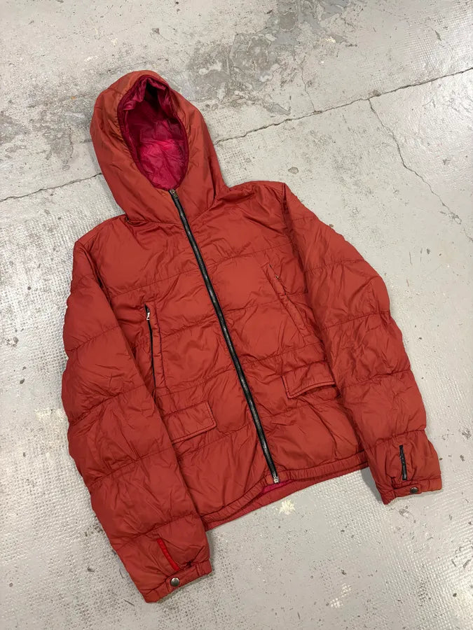 FW2009 Prada Red Nylon Quilted Puffer Jacket  VfmlYth 3