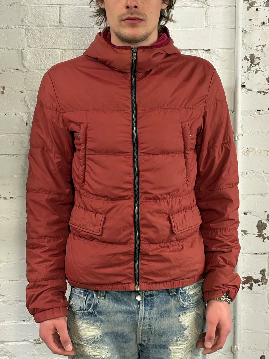 FW2009 Prada Red Nylon Quilted Puffer Jacket  VfmlYth 1