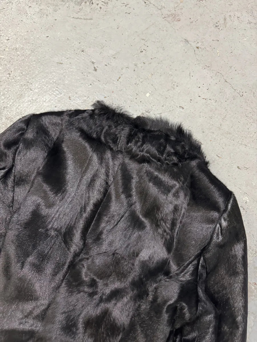 FW2010 Armani Collezioni Black Fur & Pony Hair Leather Jacket ekpgDQY 3